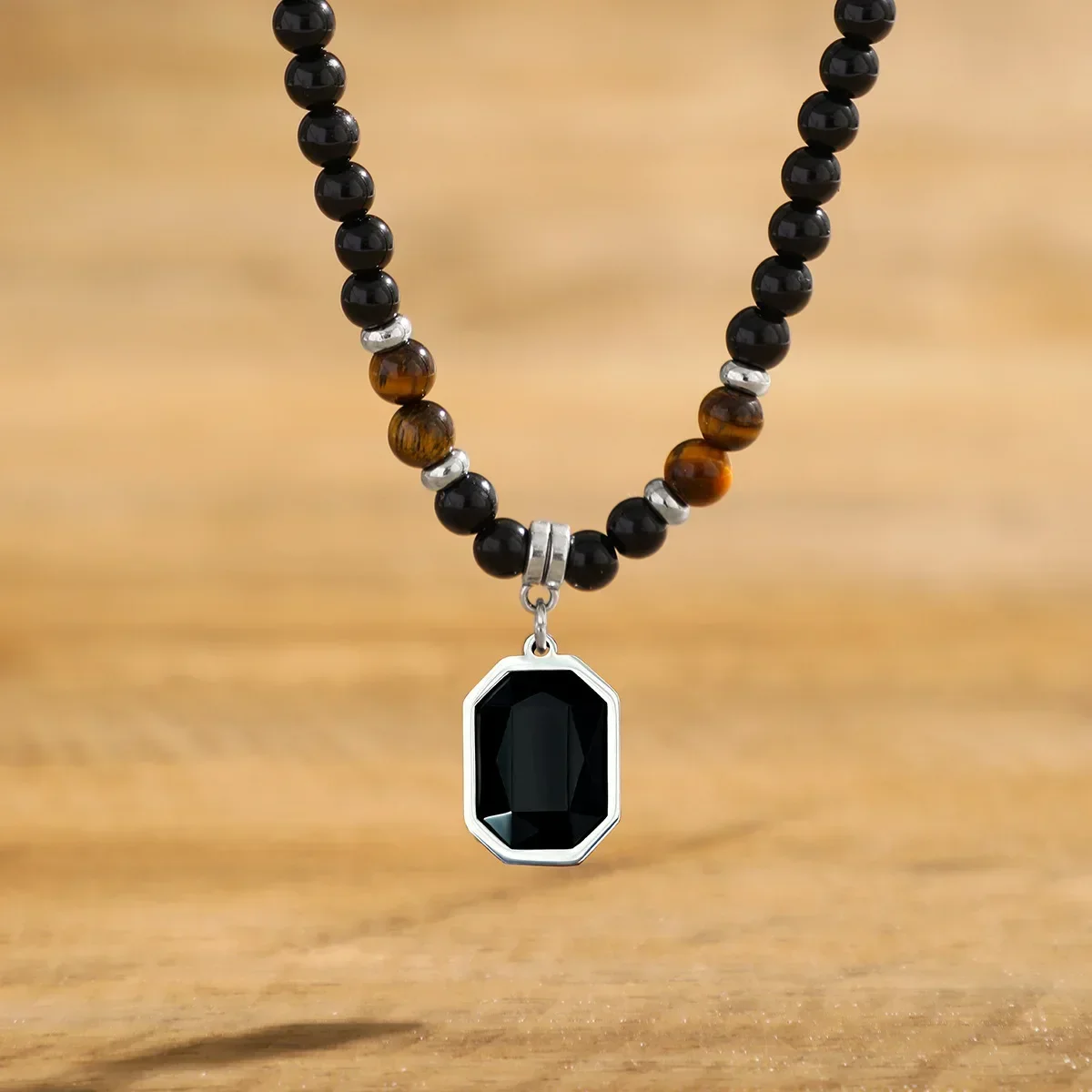 Men Accessories Neck Chain - Hip Hop Stainless Steel Geometric Pendant