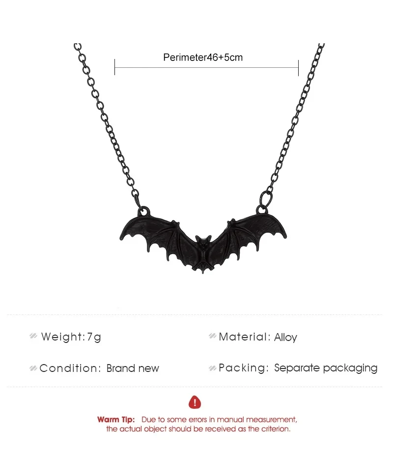 Men and Women's Retro Punk Bat - Men Accessories Neck Chain 评论和价格