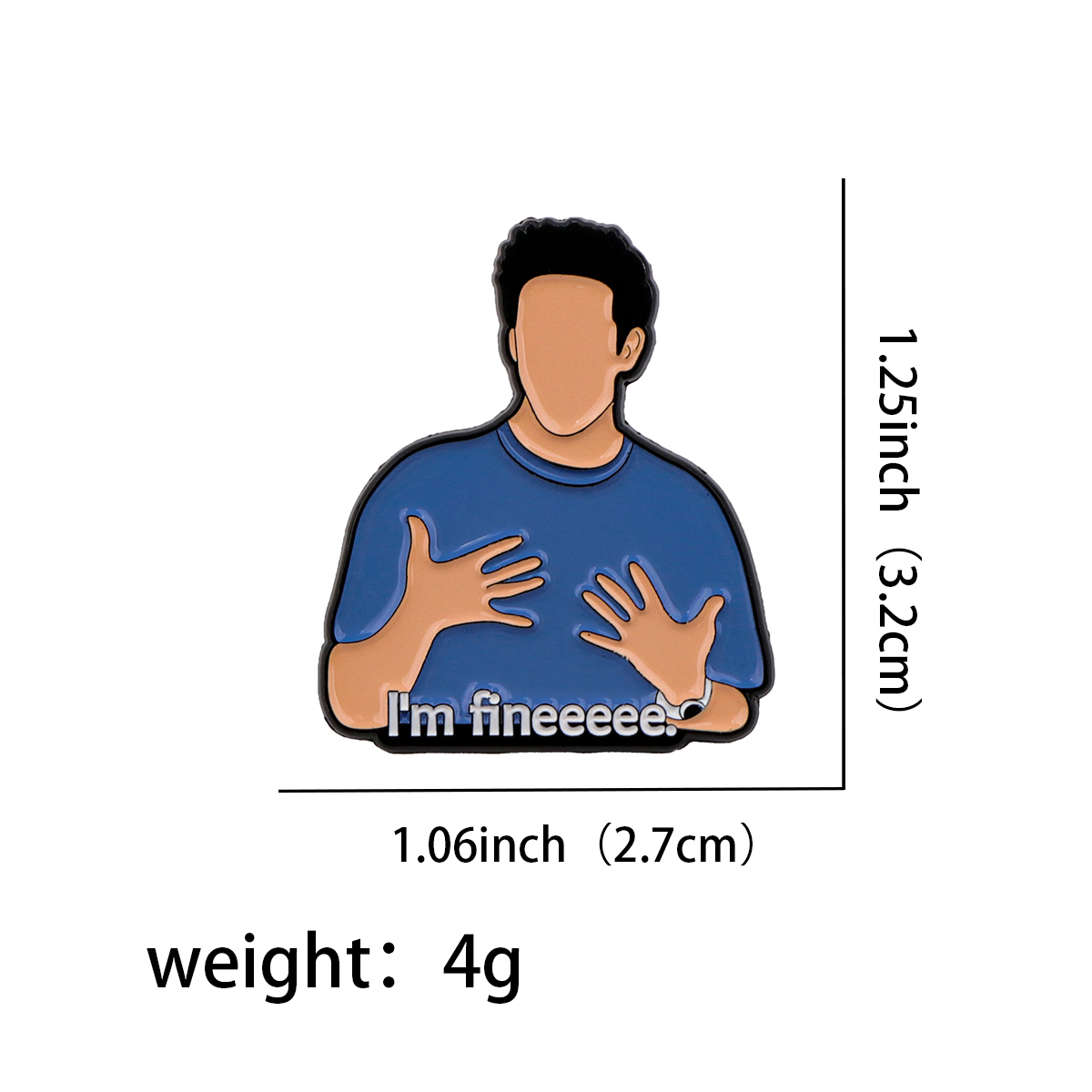 I'm fineeeee Quotations Enamel - Men'S Accessories Types 评论和价格